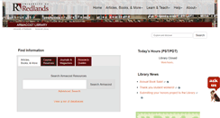 Desktop Screenshot of library.redlands.edu